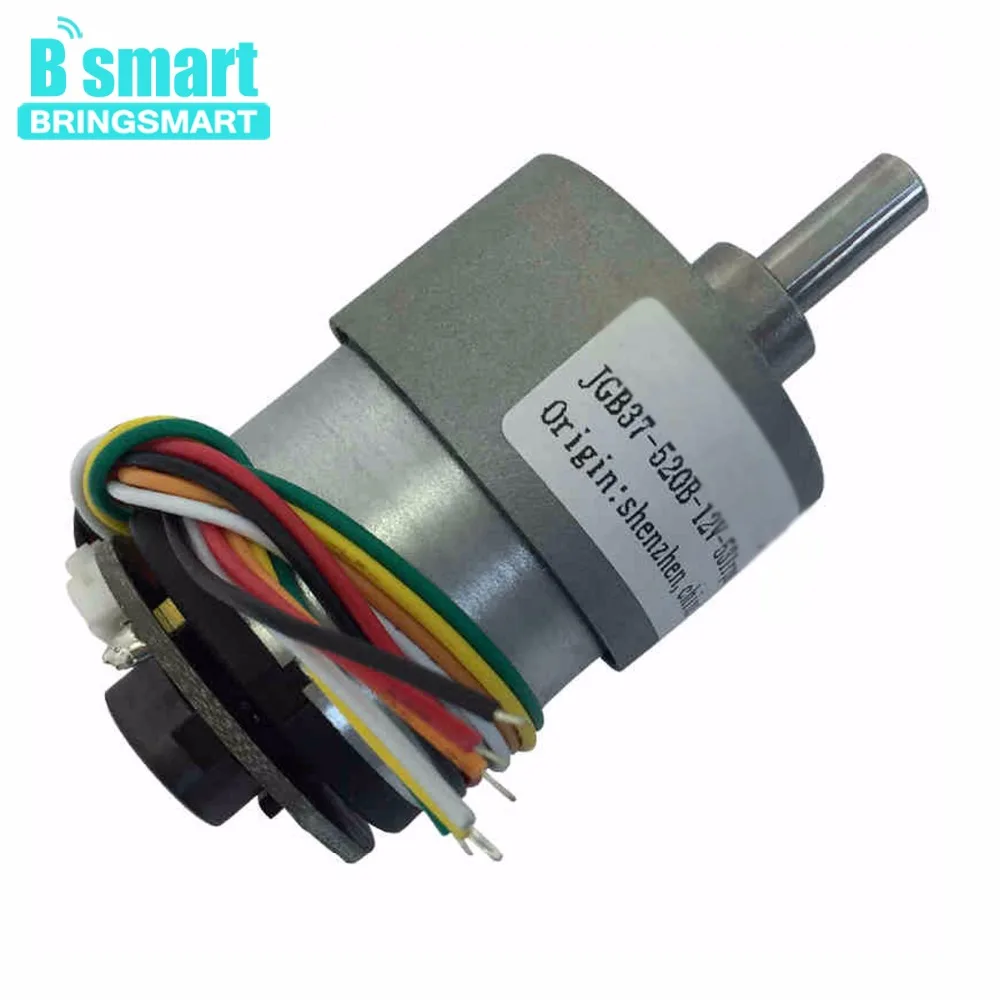 Bringsmart мотор-редуктор постоянного тока 12 В 12-1600 об/мин мини-кодировщик с