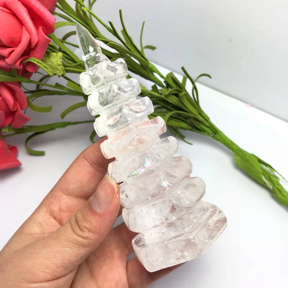 Натуральный прозрачный кристалл башня wenchang Кристалл точка минеральный фильтр