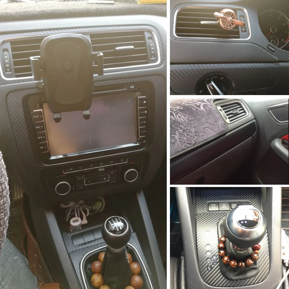 Для Volkswagen Jetta 2005- внутренняя Центральная панель управления дверная ручка 5D наклейки из углеродного волокна наклейки аксессуары для стайлинга автомобилей