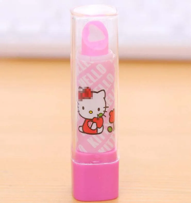 5 шт./лот милый кот губная помада ластик Kawaii фрукты карандаш Ластики для детей корейский Канцтовары canetas офисные школьные принадлежности - Цвет: B
