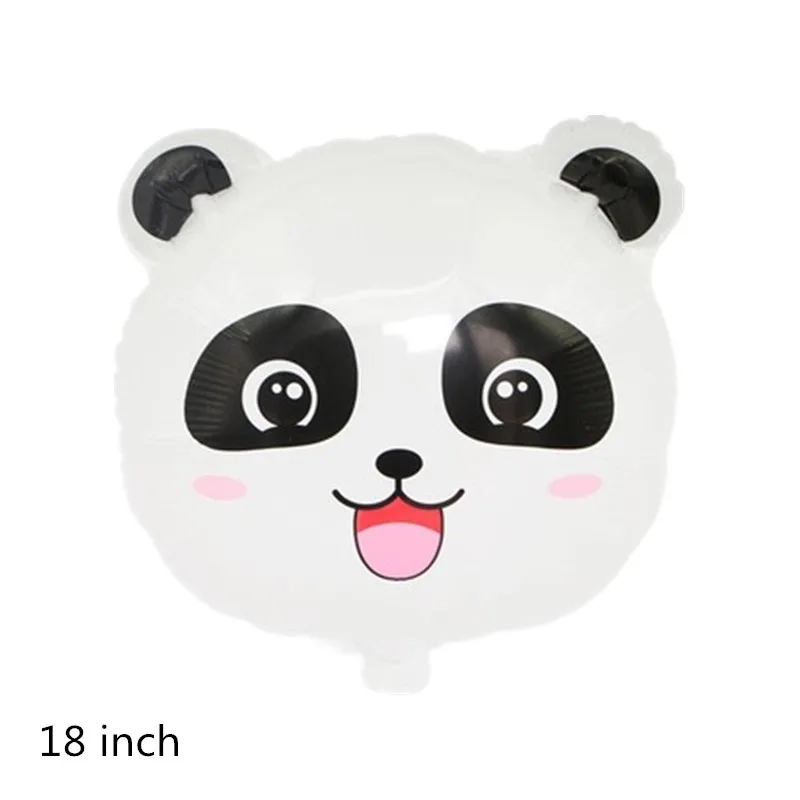 panda 18 дюймов мультфильм голова животного фольгированный шар мультфильм лиса Бегемот Тигр Медведь лев собака гелий детские игрушки Воздушные шары День рождения украшение - Цвет: panda