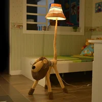 Floor Stand Lamp Decoration Fabric Handmade Animal Lion Monkey Poodle Dog Sheep Antelope Kids Floor Light for living room