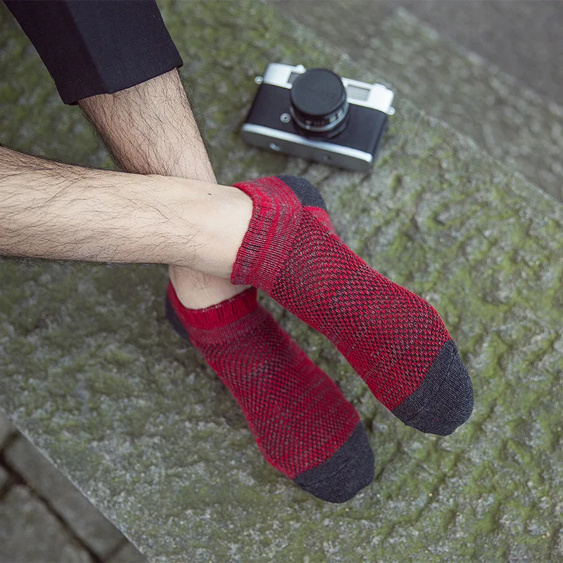 10 Пар/лот 2016 народном стиле мужчины носки толстые линии сетки хлопчатобумажные