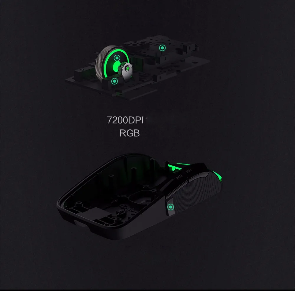 Xiaomi игра Мышь Портативный провода/Беспроводной 2,4 GHz двойной режим 7200DP 6 Кнопка RGB светильник офис Мышь Поддержка Mac OS windows