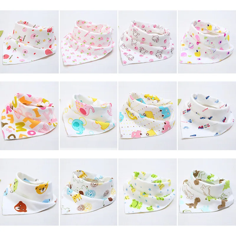 random pattern Детские нагрудники, водонепроницаемые, треугольные, хлопковые, Мультяшные, детские нагрудники, бандана, нагрудники для новорожденных, впитывающие Слюнявчики DS29 - Цвет: random pattern