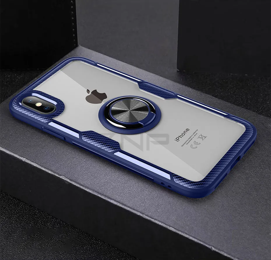ZNP Luxury Magnetic Ring Stand Phone Case For iPhone 6 6s 7 8 Plus X Holder Full Cover Cases For iPhone X XS Max XR Case Shell