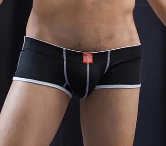 Черный Новинка, Asianbum, мужские боксеры, нижнее белье, однотонное, чистая пряжа, дышащее нижнее белье, сексуальные, низкая талия, комфортные боксеры - Цвет: Черный