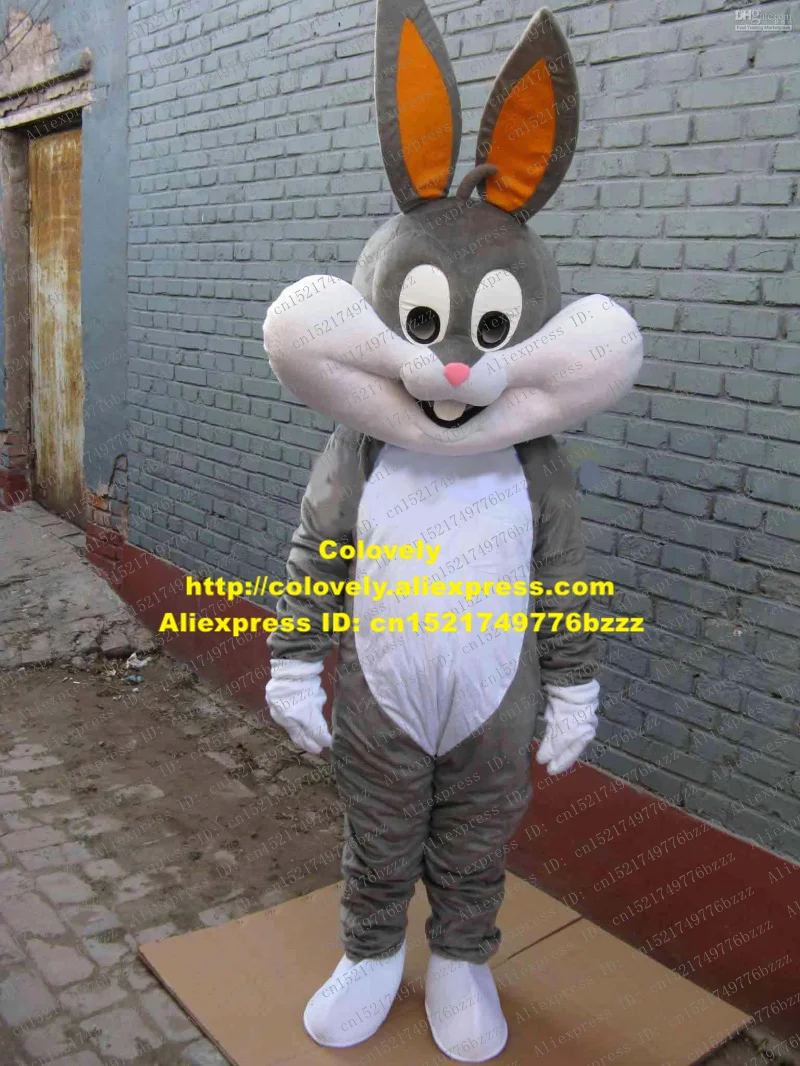 Ярко серый Пасхальный кролик джеккофт заяц Lepus Looney Tunes Багз маскотт костюм для