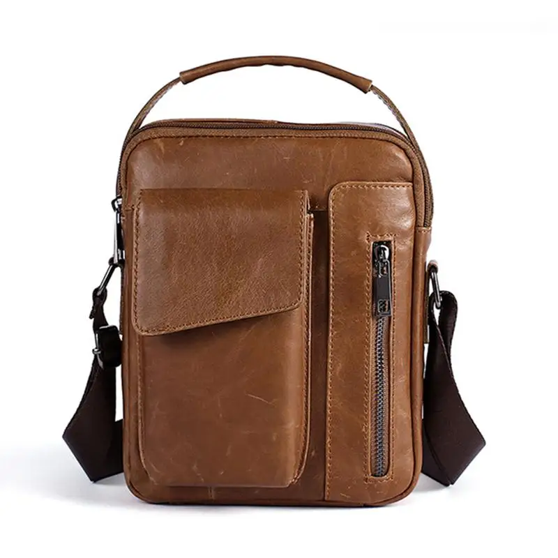 Стильная мужская сумка из натуральной кожи винтажная мессенджер маленькая