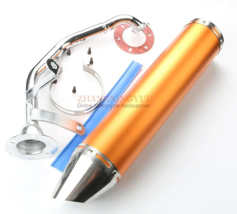 Yellow assembly Скутер высокое качество выхлопной трубы для GY6 125cc 150cc 152QMI 157QMJ 4 штрихов 4 цвета на выбор - Цвет: Yellow assembly