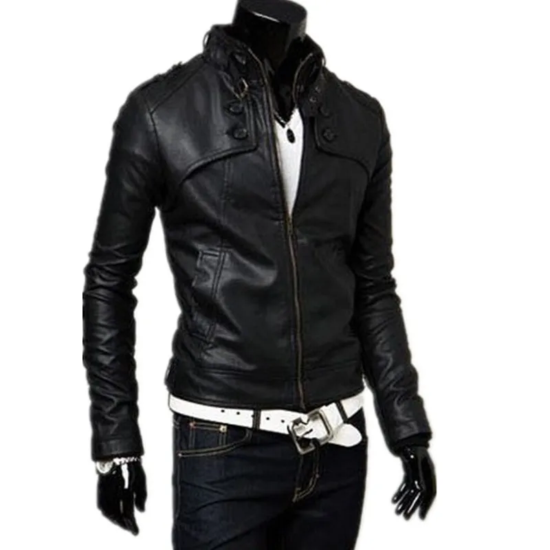 Новинка 2019 мотоциклетные приталенные Куртки из искусственной кожи мужские