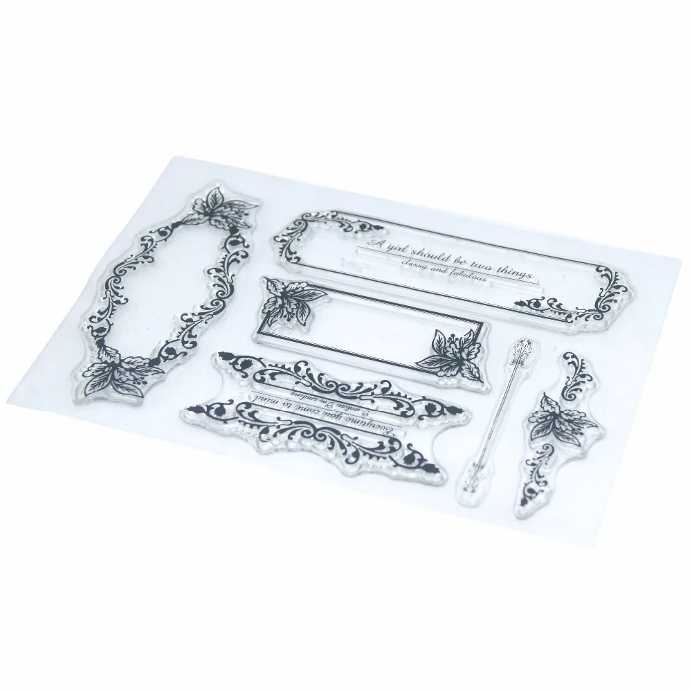 Green Leaf Frames Transparent Clear Silicone Stamp/Seal for DIY Scrapbooking/photo Album Decorative Stamp Sheets 11*16CM | Канцтовары