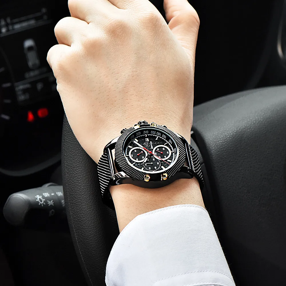 

BENYAR Fashion Chronograph Mens Watches Top Brand Luxury Military Stainless Steel Strap Quartz Sport Watch Men Relogio Masculino