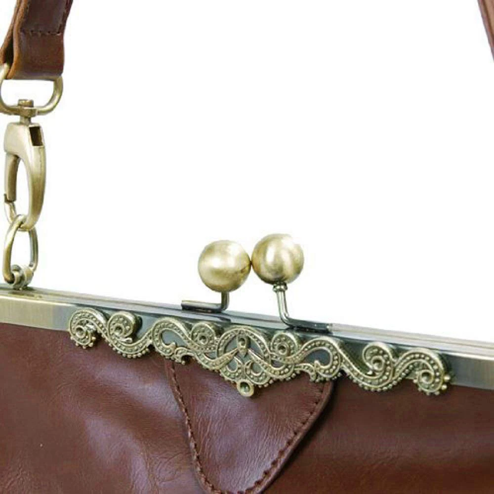 HCH-Ретро винтажный Kiss Lock из искусственной кожи сумка через плечо
