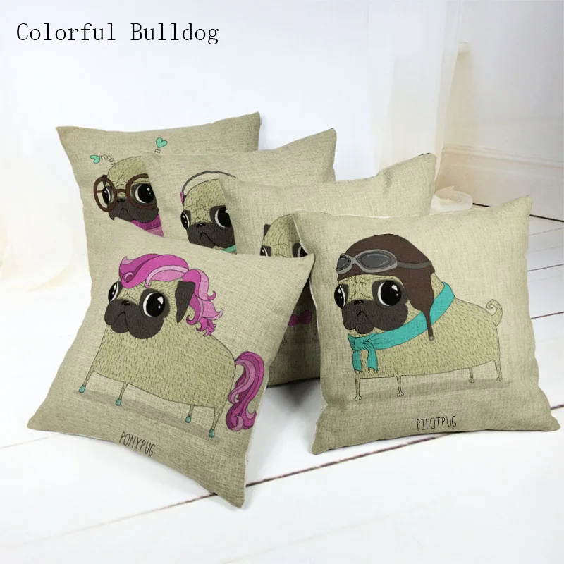 Разноцветный бульдог брендовая Милая Подушка для домашнего животного собаки