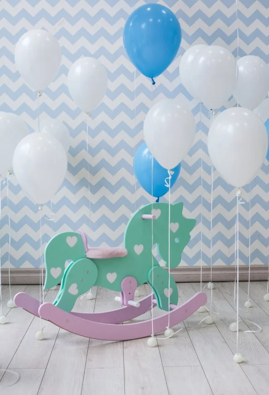 Laeacco Baby Birthday Party Balloons Toys Chevrons Wall Child Portrait Photo Backdrop Photographic Background For Studio | Электроника