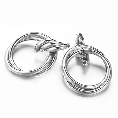 8 Flashbuy, золотые, серебряные, сплав, висячие серьги для женщин, преувеличенные серьги, свадебные Простые Модные ювелирные изделия, трендовые аксессуары - Окраска металла: 8