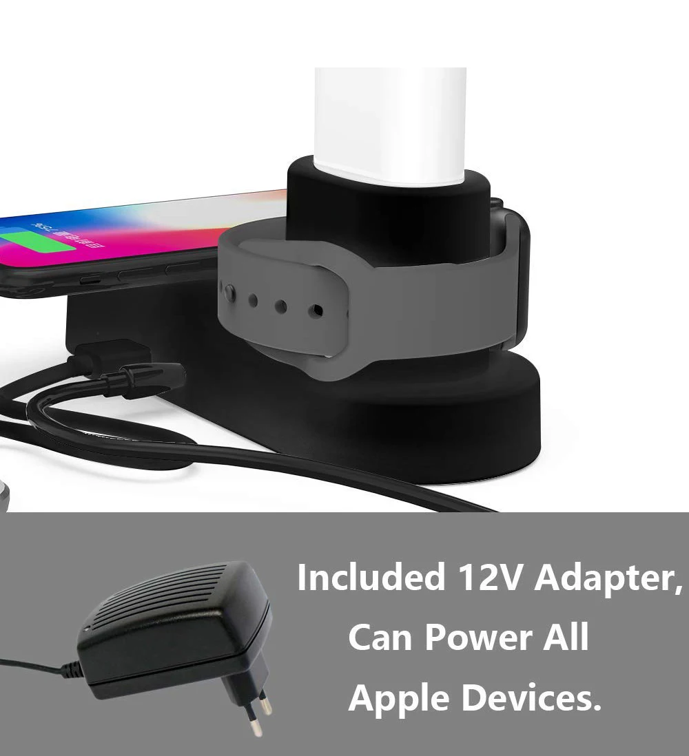 4 в 1 быстрая Беспроводная зарядная подставка для iWatch Apple Watch 2 3 airpods iPhone X XS Max XR 8 Plus