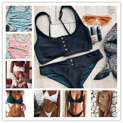 Бикини с кнопками 2018 женский купальник сексуальное бикини бикини| |