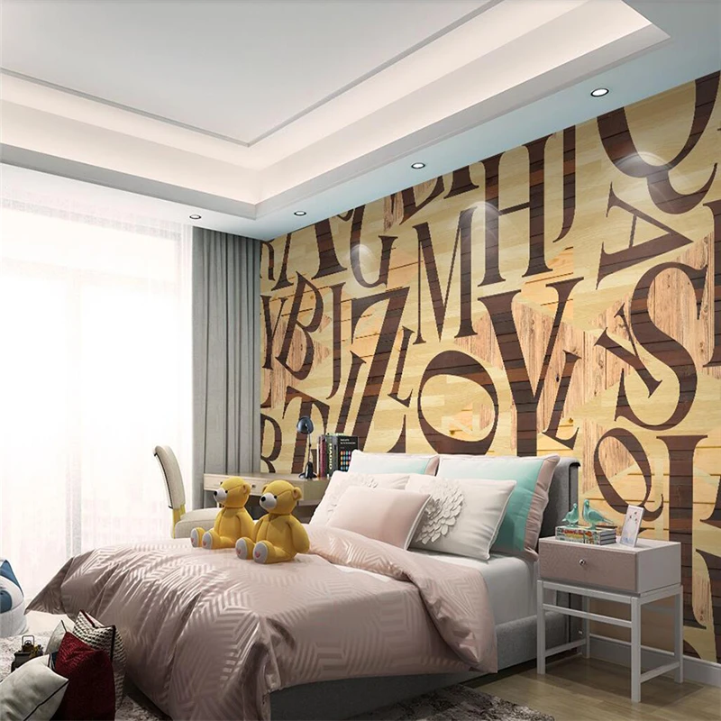 Декоративные обои в современном простом стиле комбинированные на английском