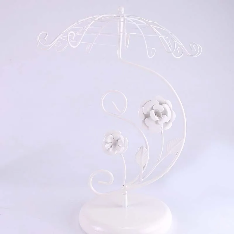 

Free Shipping 34*21cm Black Metal Rose Umbrella Necklace Display Stand,Fashion Jewelry Displays