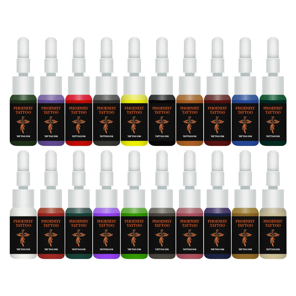 Complete Tattoo Kit One Machine Gun Supplies 20Pcs Pigment Inks With Power Supply Set Permanent Makeup | Красота и здоровье