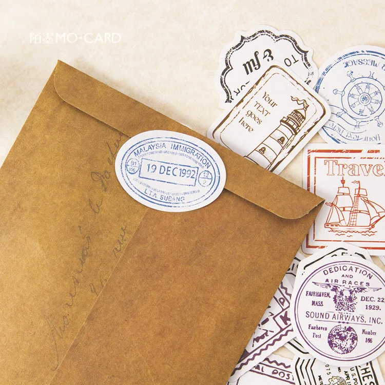 

45 pcs/Set Novelty Travel Postmark Paper Sticker Decoration DIY Handmade Arts Craft Sticker Christmas gift