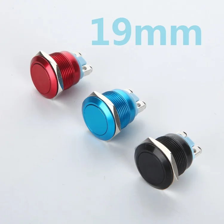 Металлический кнопочный переключатель L44 из цинкового сплава 1 шт. 19 мм