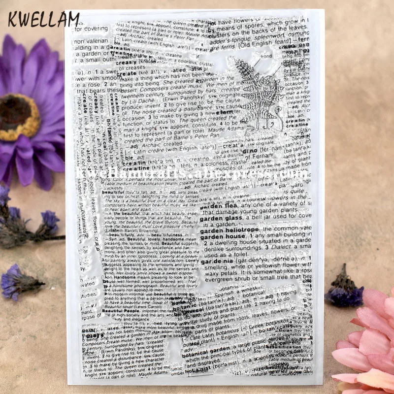 Газетный фон для скрапбукинга DIY фотокарты резиновый чистый штамп прозрачный 10x15