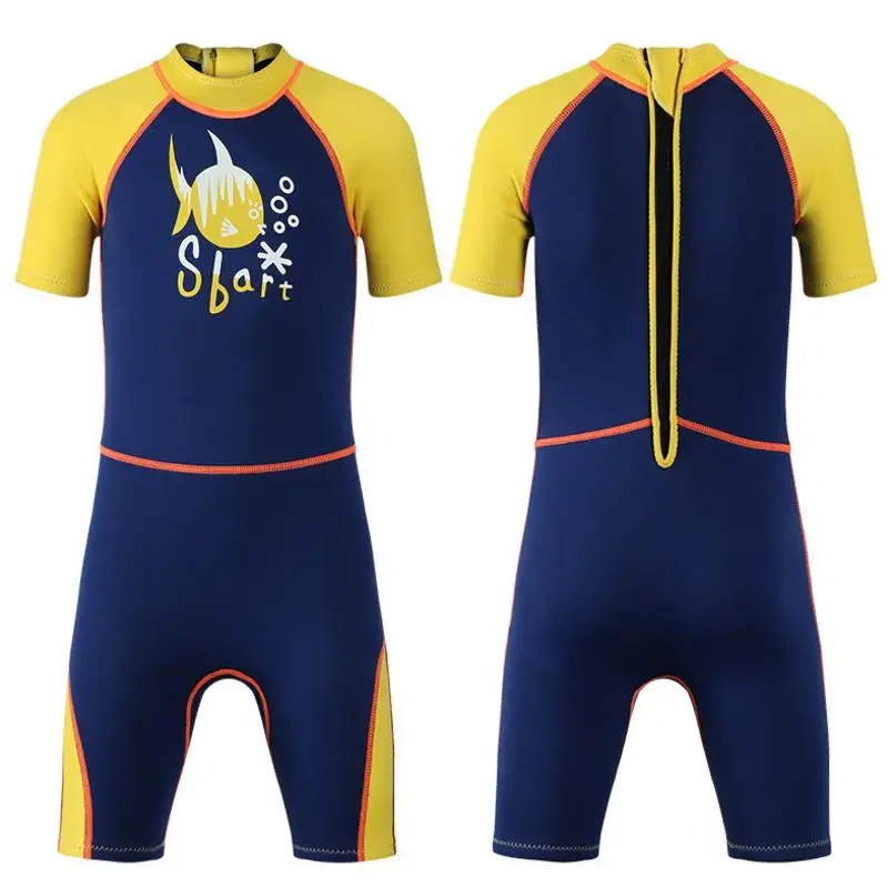 Новые Детские 2 мм неопрена дети теплый Купание один штук костюм Половина рукава