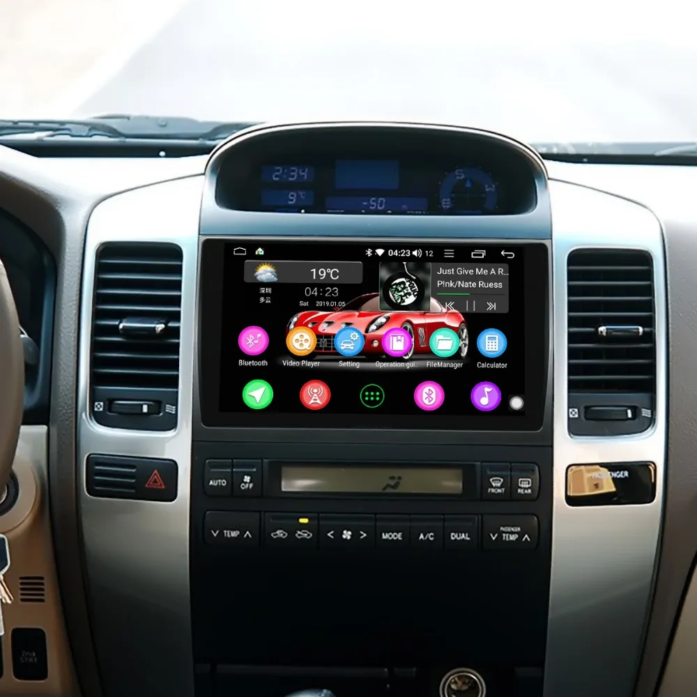 Радуясь 9 &quotголовное устройство Android автомобильное радио 2 ГБ + 32 для Toyota Land Cruiser