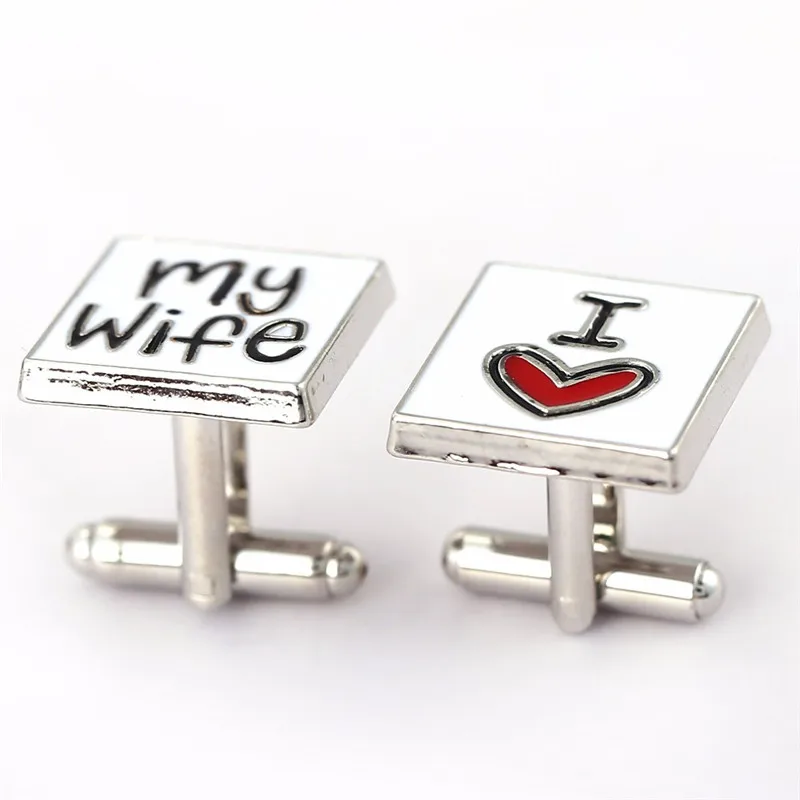 Запонки мужские с надписью I Love My Wife 12 пар/Лот | Украшения и аксессуары