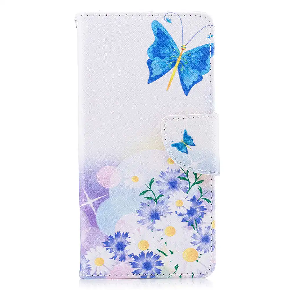 Blue butterfly Чехол с откидной крышкой для huawei honor 7C PRO, чехол с принтом из искусственной кожи, чехол-бумажник для карт, чехол-подставка для honor 7c, AUM-L41, милый Модный чехол - Цвет: Blue butterfly