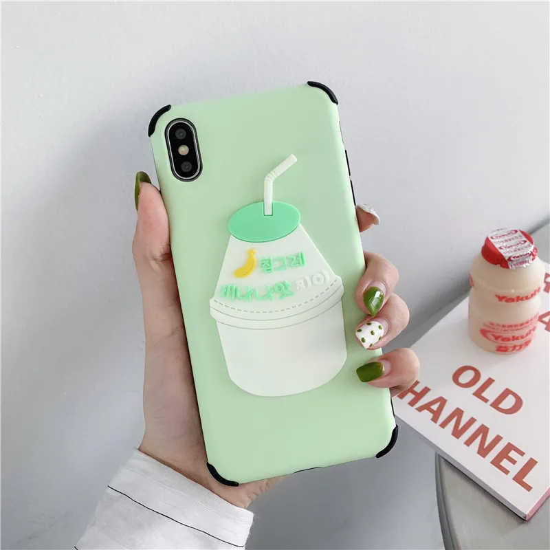 Япония Корея 3D милый молочный клубничный напиток мягкий чехол для huawei P30 mate 20 Pro Nova