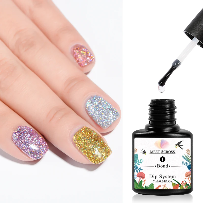 1/3/4/5pcs/set Dipping Glitter Nail Powder Without Lamp Cure Dip System French Manicure with Base Activator Liquid Gel Kit | Красота и