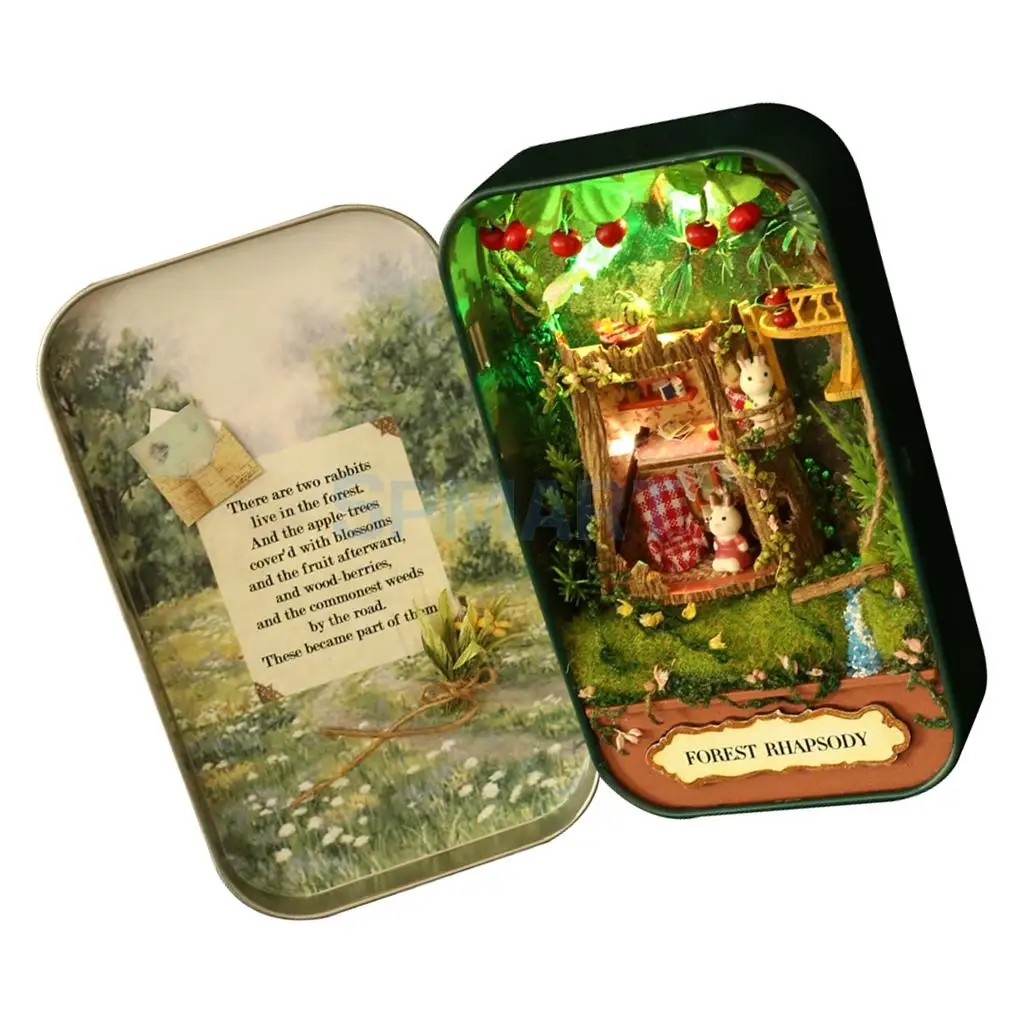 3 комплекта миниатюрный кукольный домик сделай сам со светодиодсветильник кой|box