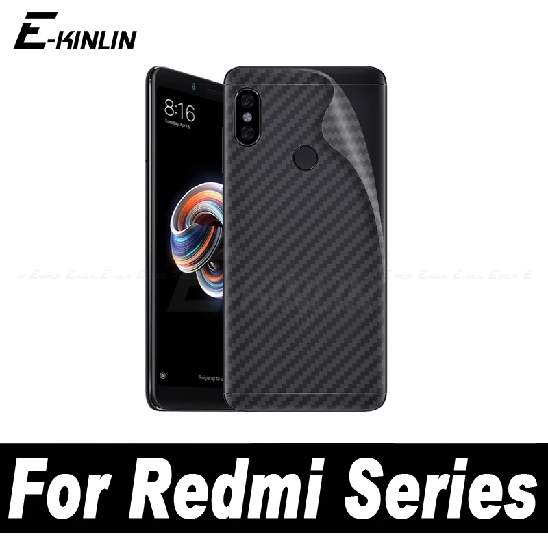 5 шт. 3D задняя крышка из углеродного волокна пленка для Xiaomi PocoPhone F1 Redmi Note 7 6 4 4X 5A Prime