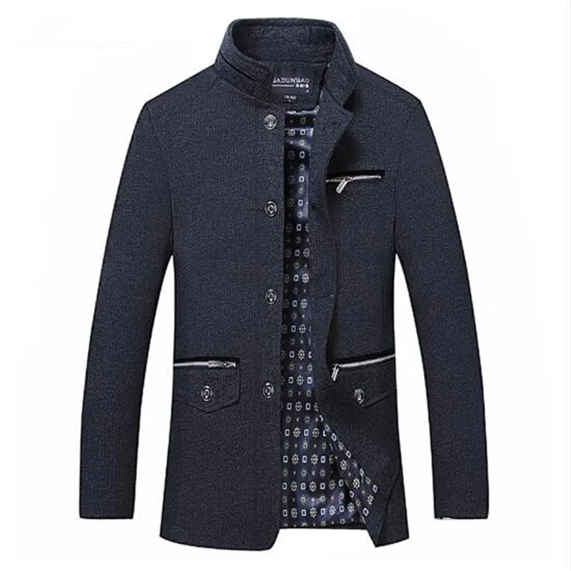 Высококачественное мужское однобортное пальто из смешанной шерсти дизайнерское