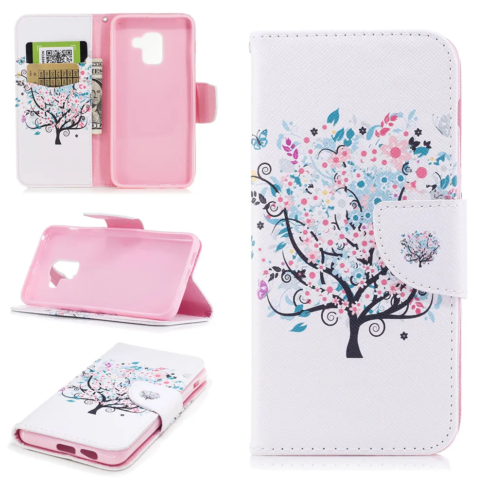 JFWEN для Funda samsung Galaxy A6 A8 Чехол-кошелек кожаный флип-чехол для телефона для Coque samsung A6 J4 J6 A8 Plus чехол-крышка