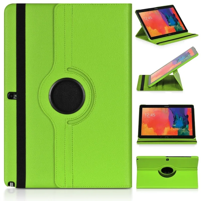 N8000 GREEN Вращающийся на 360 градусов чехол для samsung Galaxy Note 10,1 2012 версия флип-Держатель подставка из искусственной кожи чехол GT-N8000 N8010 N8020 чехол для планшета s - Цвет: N8000 GREEN