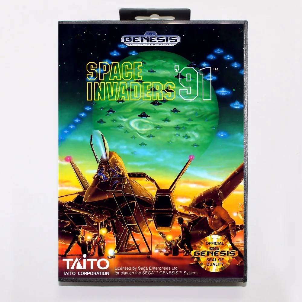 Игровой картридж Space Invaders ➑ 16 бит игровая карта MD с розничной коробкой для Sega Mega