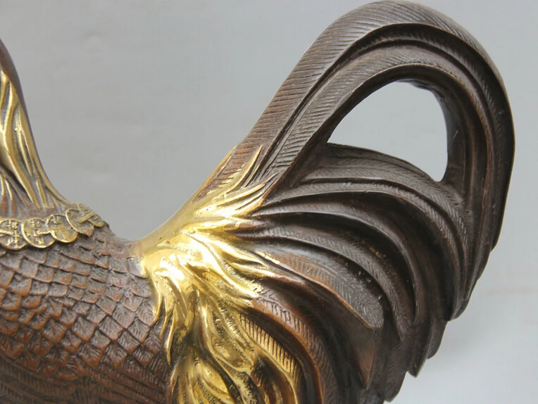 18 &quotКитайский Фэншуй Бронзовая Золотая сумка для денег петух богатый Зодиак Год