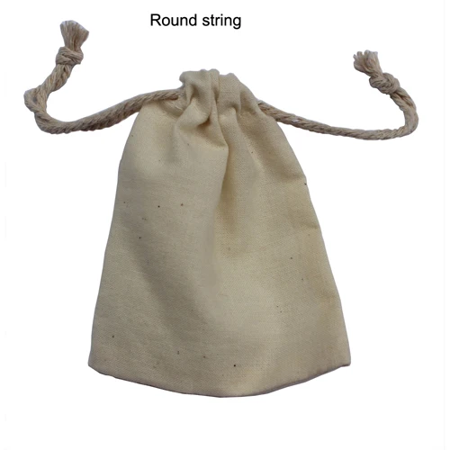 Round string 50 шт.) Кремовый Хлопковый мешок на шнурке, рекламный Подарочный мешочек, кружевной хлопковый мешочек, заказной Хлопковый мешок с логотипом и размером - Цвет: Round string
