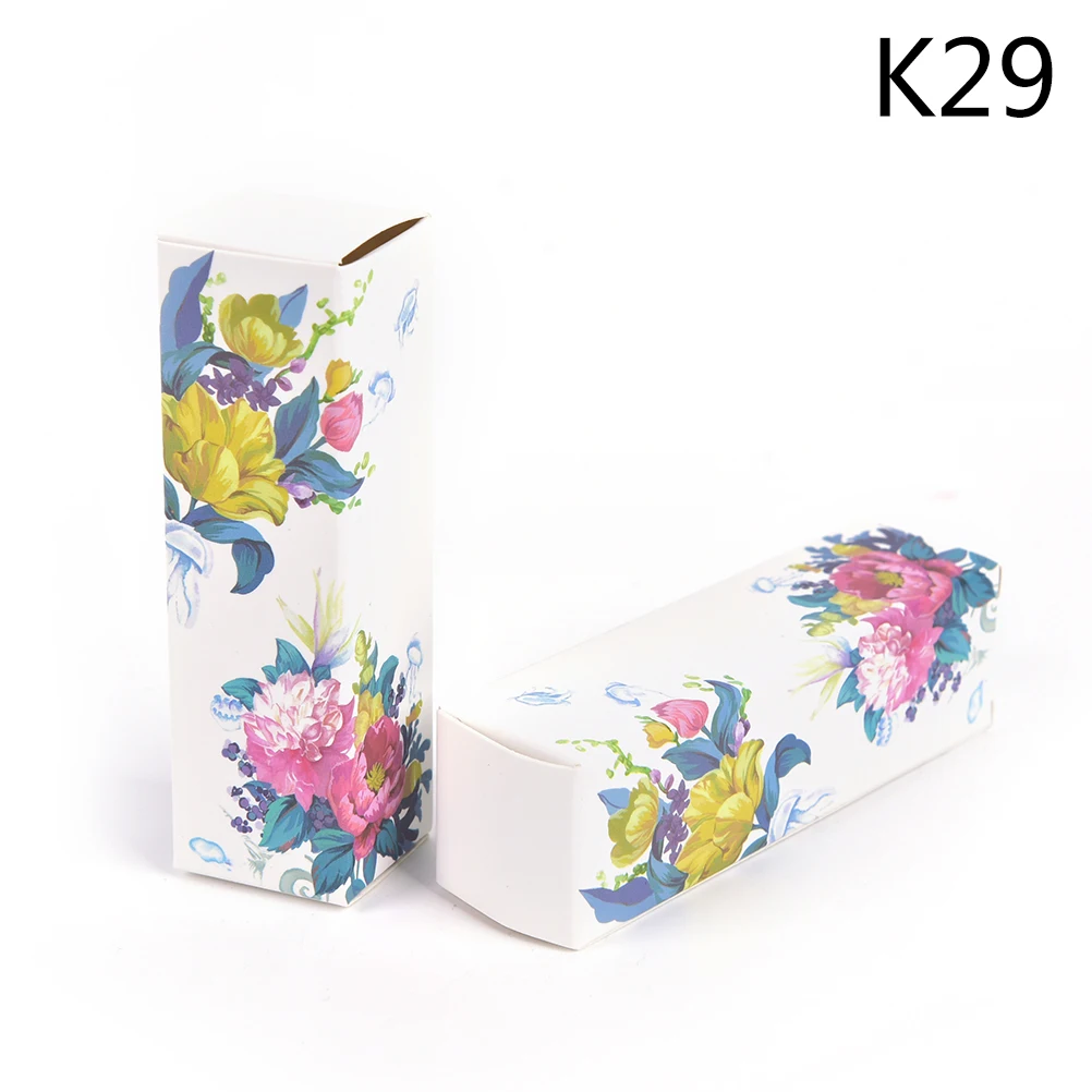 K29 10 шт./лот, 5 г, 5 мл, тюбик для бальзама для губ, картонная коробка, тюбик для губной помады, DIY упаковочная коробка, цветная крафт-бумага, подарок 25*25*88 мм - Цвет: K29