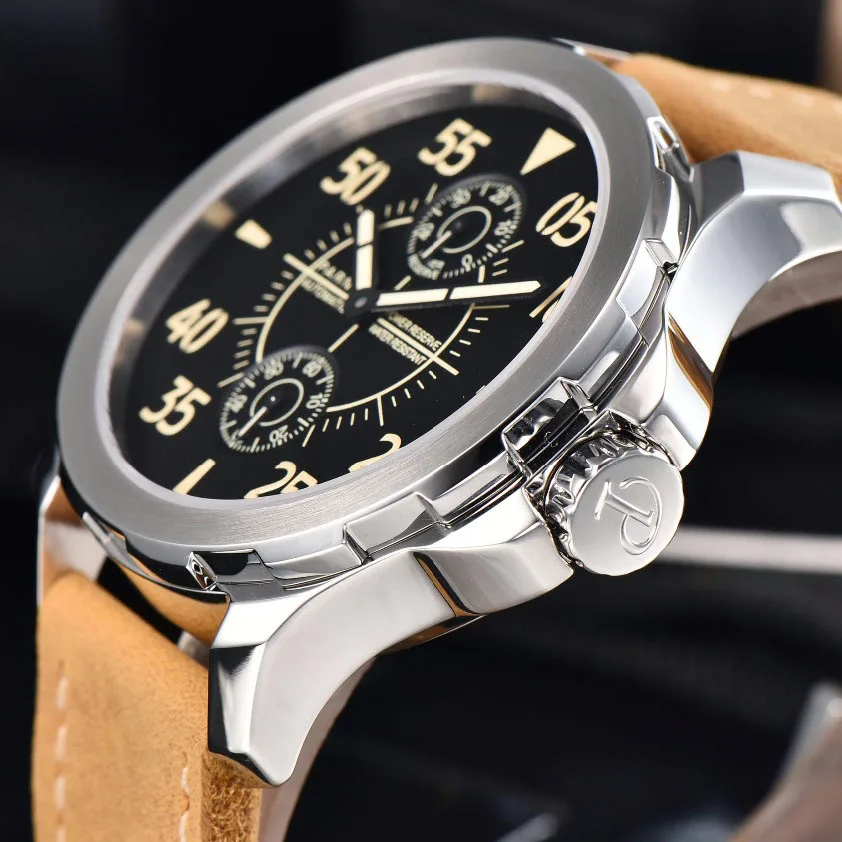 Мужские спортивные водонепроницаемые наручные часы Parnis с двойным циферблатом |