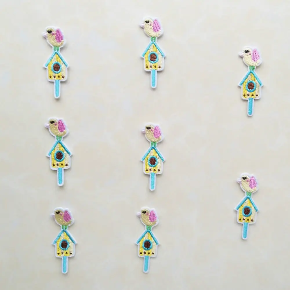 8 шт./лот аппликация в виде птицы вышитые тканевые нашивки с утюгом для одежды