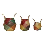 Корзины для хранения для грязного белья, брикет, садовый цветочный горшок, подвесные декоративные корзины с ручкой для хранения, пузатая корзина, 1 шт.
