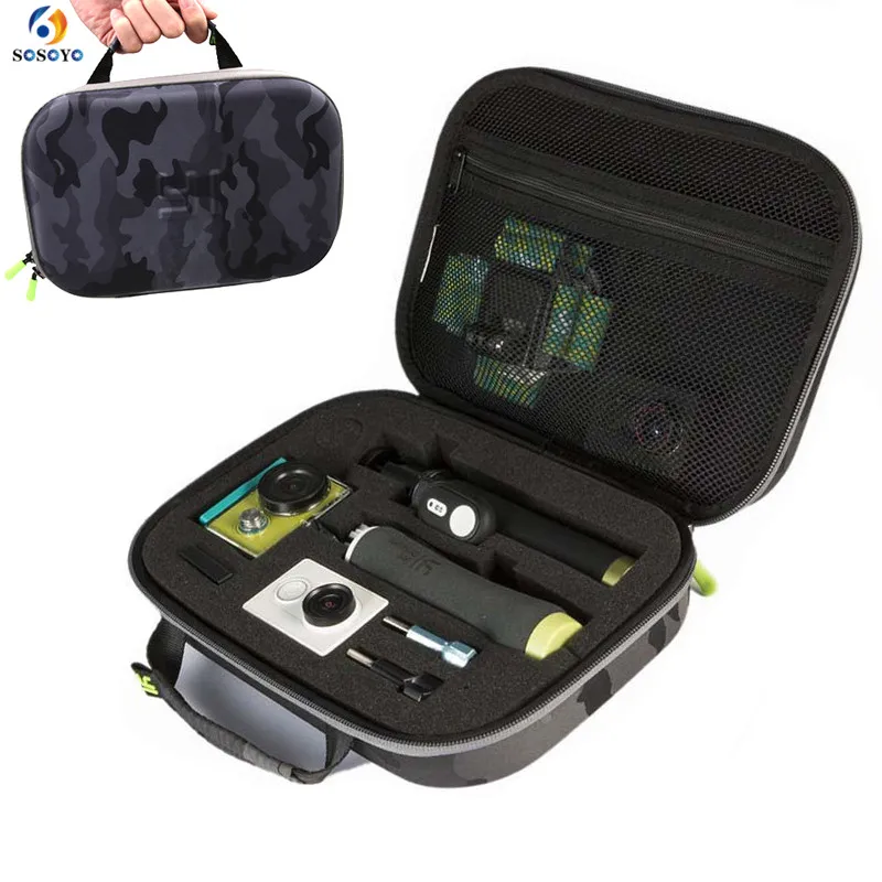 

Portable storage bag Waterproof protection Camouflage Case EVA Bags For Xiaomi Yi 1 Xiaomi Yi 2 4K 4K+ Sports camera Accessories