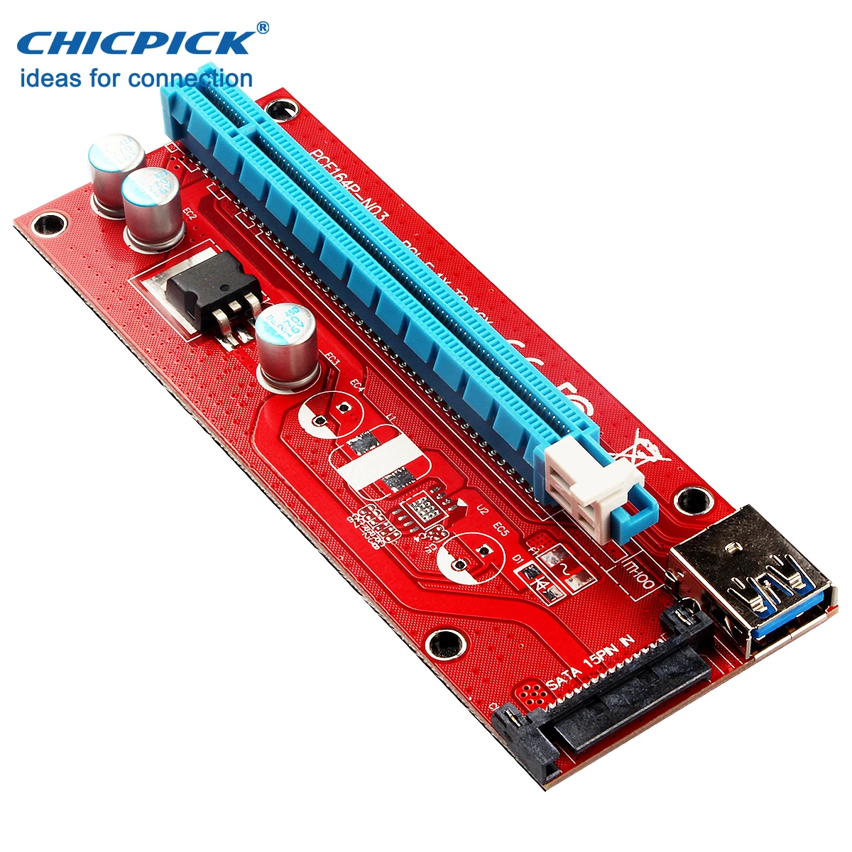 CHICPICK VER007 USB 3 0 PCIE Express 1x к 16x Riser Card Sata питание Расширение Кабель адаптер для ETH nVIDIA AMD