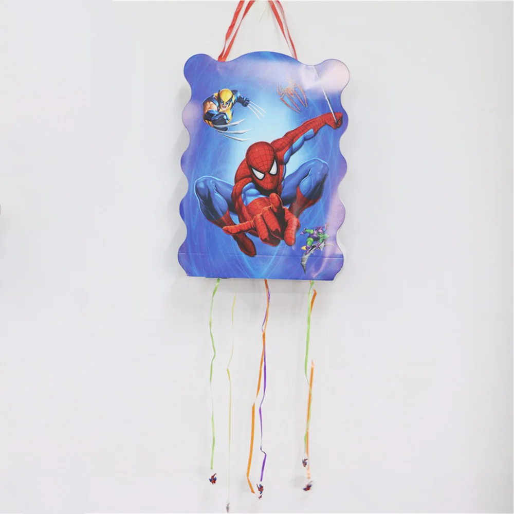 spiderman Мультфильм герой Pinata мультфильм дизайн бумажная Складная пиньята для детей с днем рождения вечерние принадлежности украшения - Цвет: spiderman
